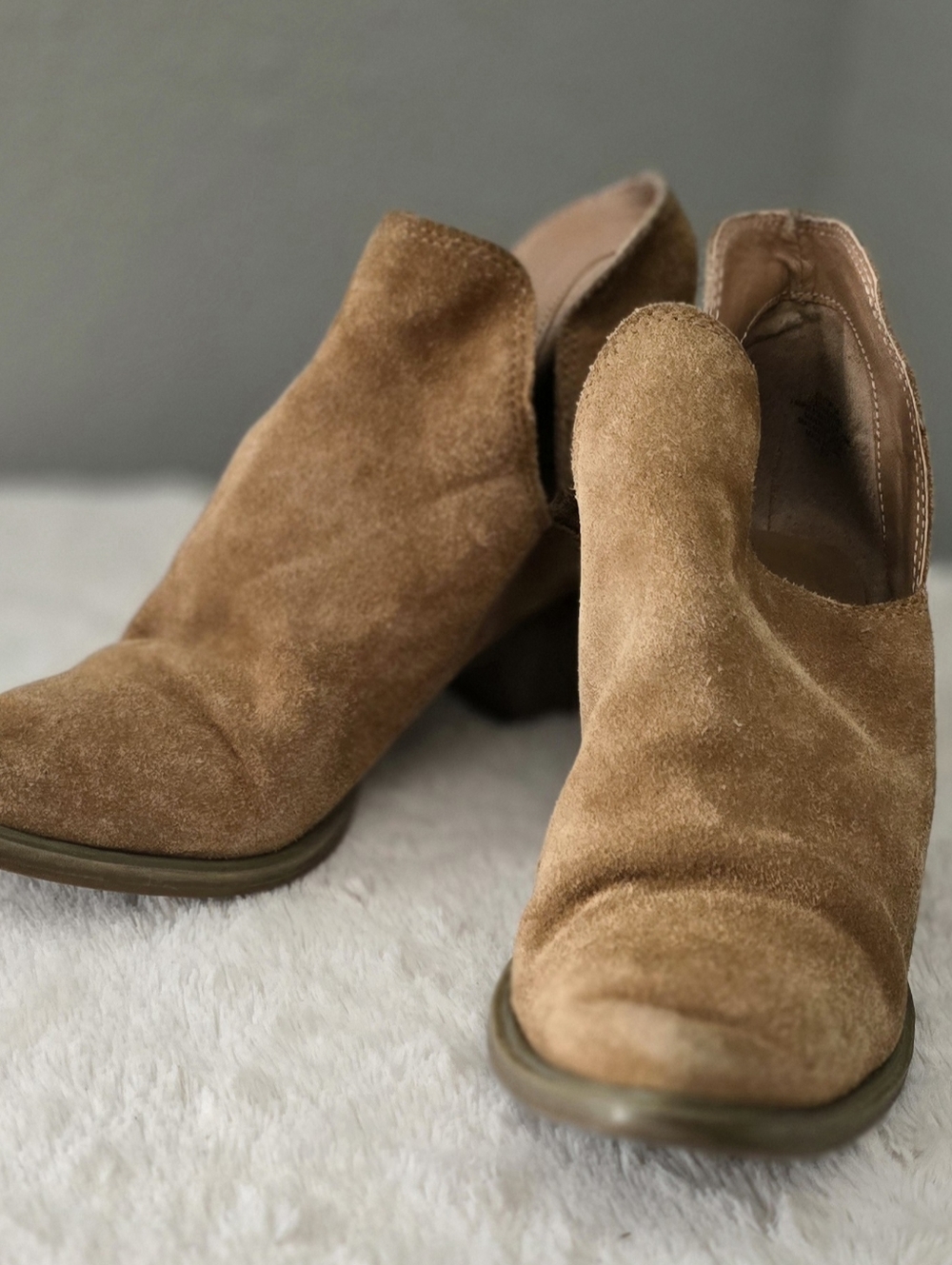 Steven By Steve Madden Tan Suede Ankle Booties